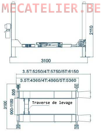 Pont 4 colonnes géométrie mesure mecatelier outils garage MECATELIER - €3 500,00 -