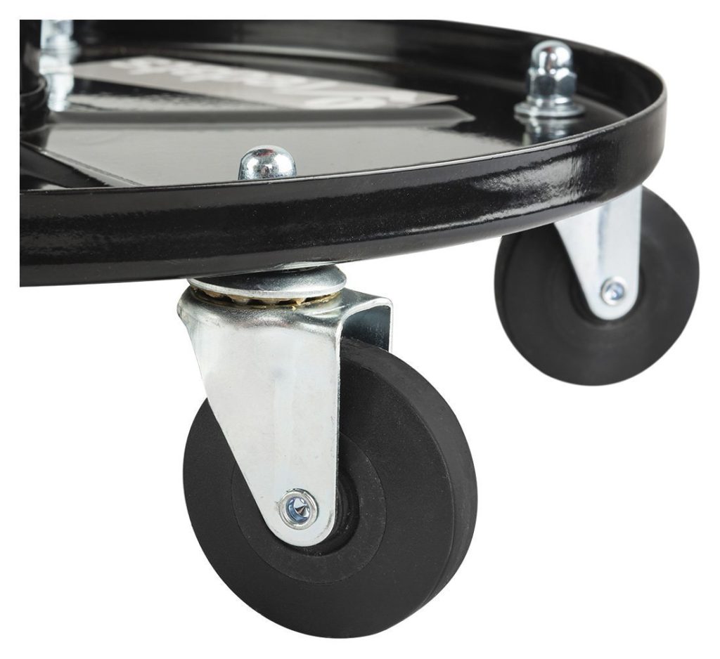 Tabouret Atelier à Roulettes Haskyy Hauteur Réglable 430-580mm - 135kg Avec 2 Étagères Et Gel Siège Atelier Avec étagères